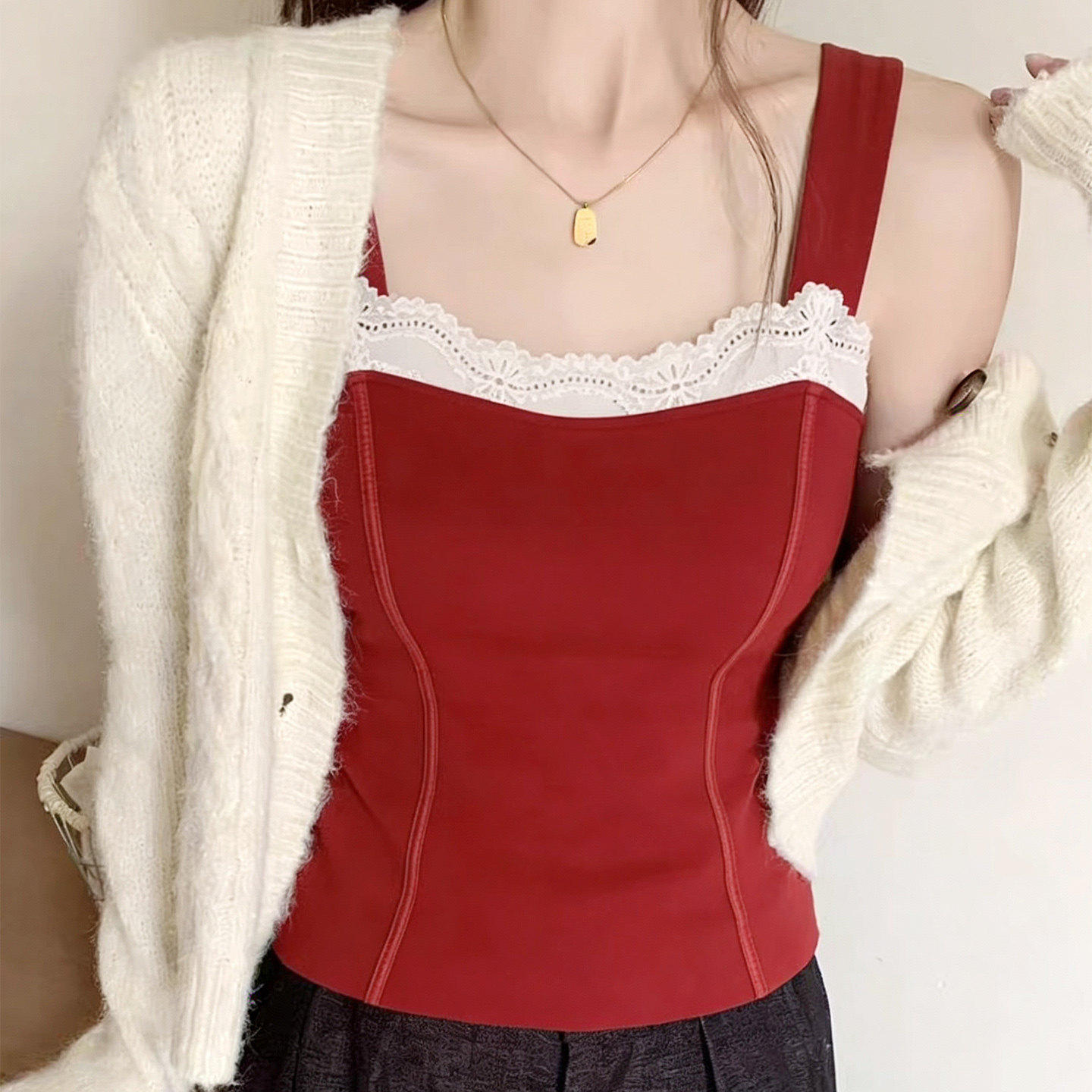 秋冬季磨毛蕾丝内搭美背内衣女带胸垫显瘦吊带背心可外穿保暖打底,女士内衣/男士内衣/家居服,保暖背心,淘宝优惠券,粉丝福利购,淘宝优惠卷