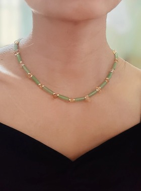 国风东陵玉黄水晶汉服项链