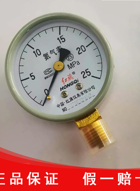 红旗仪表厂家直销YN2-60氮气压力表减压器气体管道专用螺纹14x1.5