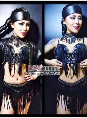 新款夜店酒吧DSDJ女歌手领舞服爵士舞蹈服性感大气流苏套装演出服