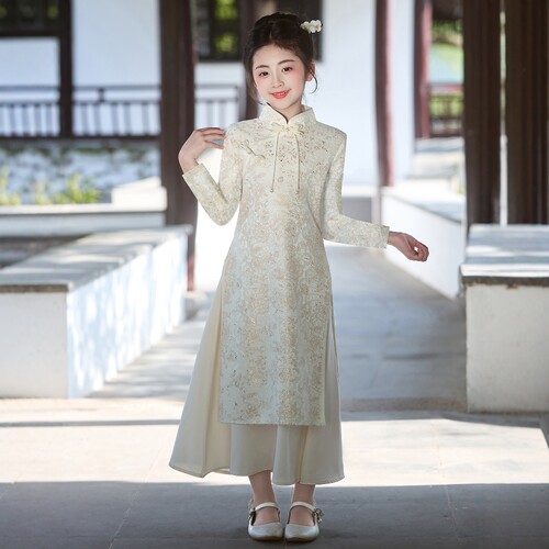 女童旗袍汉服儿童国风中大童