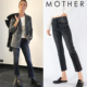 代购 mother denim牛仔微辣女九分显瘦小个子直筒烟灰色高腰毛边脚
