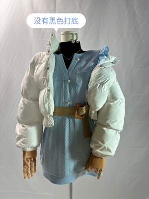 气质优雅a羽绒纯色高腰cos服
