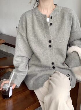 衣角巷设计感日系毛衣慵懒风外套女秋冬韩版ins风宽松针织开衫潮