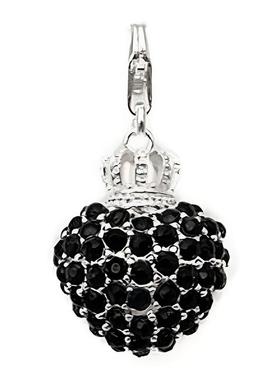 镶嵌黑色水晶皇冠爱心形吊坠托马斯萨博个性时尚DIY配饰礼物饰品