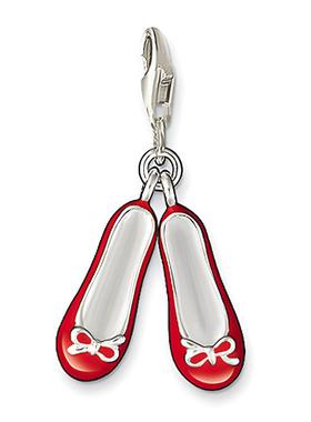 托马斯萨博925银红色珐琅双舞鞋吊坠女神节礼物时尚首饰春夏新款