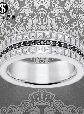 铆钉黑色永恒戒指个性朋克男女情侣气质潮人日韩礼物托马斯萨博