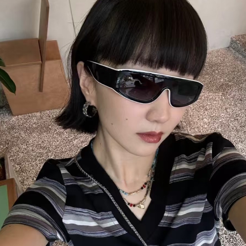 Y2K猫眼连体太阳镜高级感发箍镜