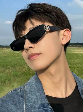 防晒猫眼字母B美式复古男女墨镜