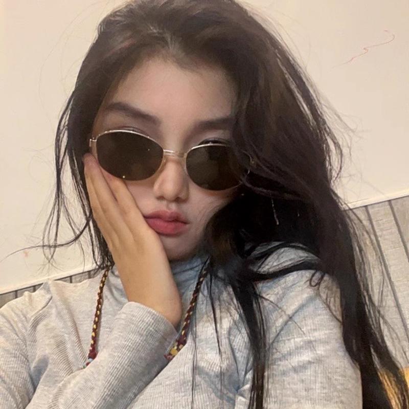 ins太阳镜复古美式半框高级感女