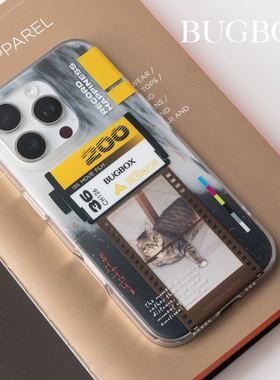 BUGBOX原创高级复古拍立得照片可放拉丝片适用苹果16Pro手机壳iPhone15 16ProMax软壳防摔男女生情侣款