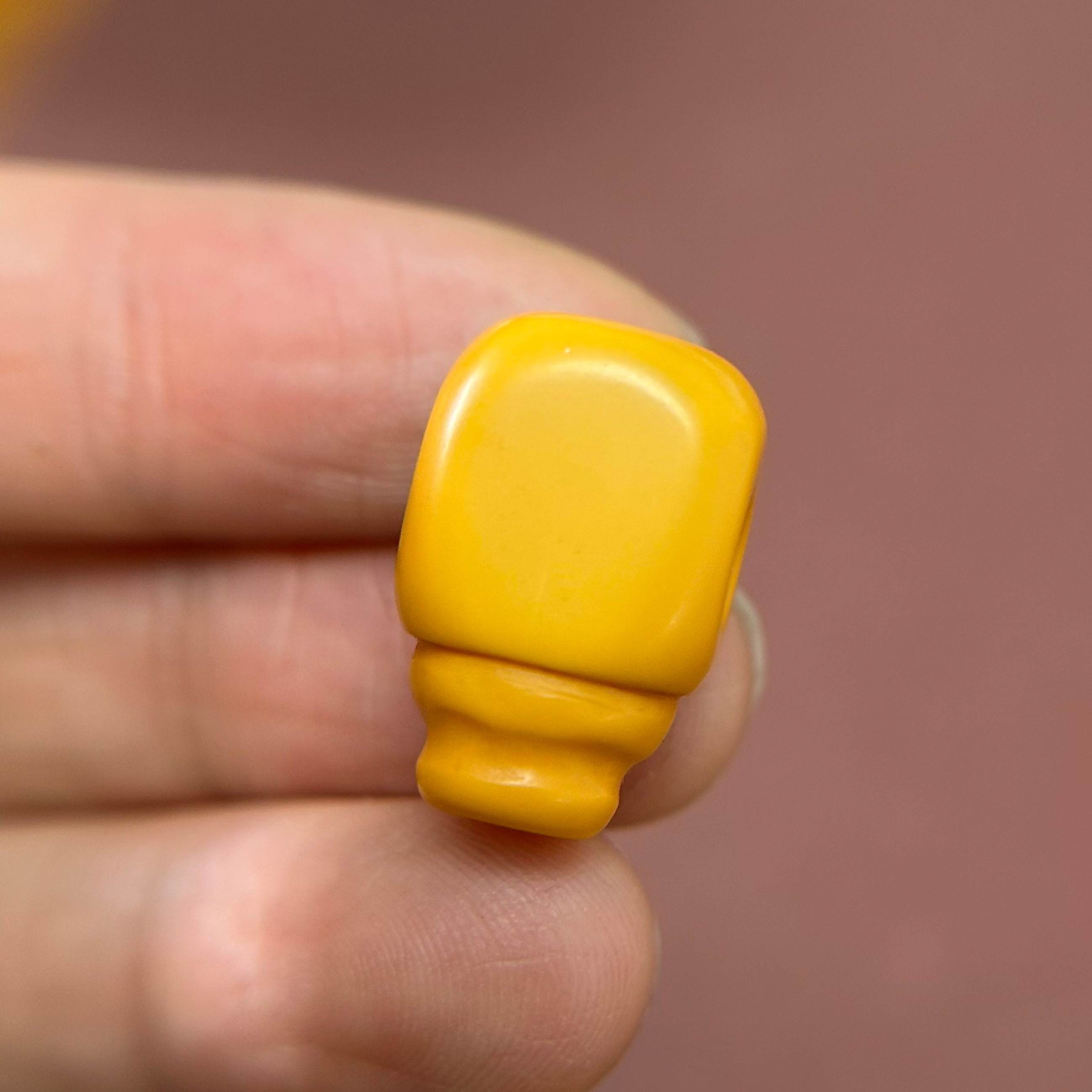 12mm精品老料器手工雕刻三通素面橘黄色大孔道文玩配饰西藏式diy