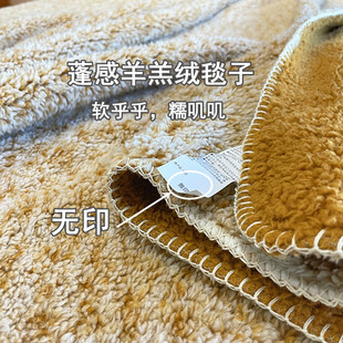 无印家 毛毯盖毯 双层加厚蓬感羊羔绒毯子
