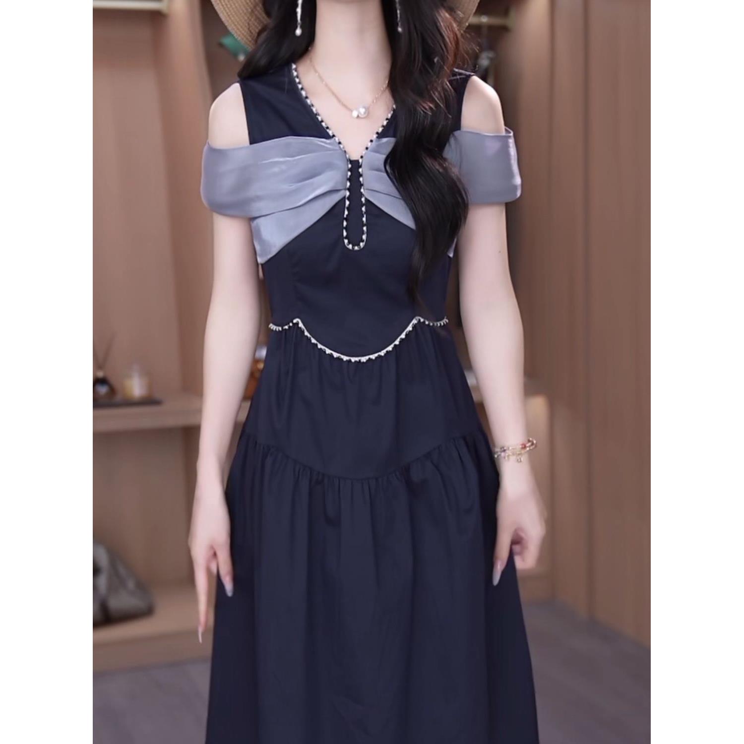 高级雪花棉时尚高贵优雅礼服裙2025年夏季新款奢华洋气减龄连衣裙