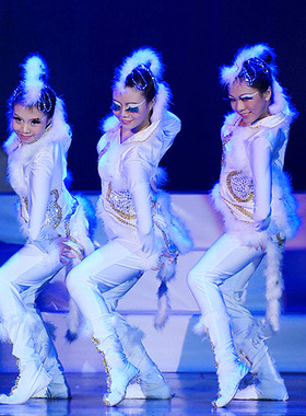 2023新款成人舞蹈《月狐吟》表演服装现代舞儿童狐狸白狐演出服