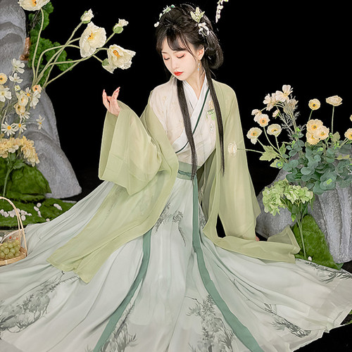 秋季宋制初中生古筝演出服女汉服