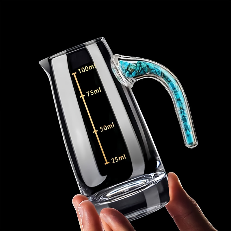 中式绿松石家用分酒器一口杯小酒盅水晶玻璃烈酒杯高档白酒杯套装,餐饮具,白酒杯,淘宝优惠券,粉丝福利购,淘宝优惠卷