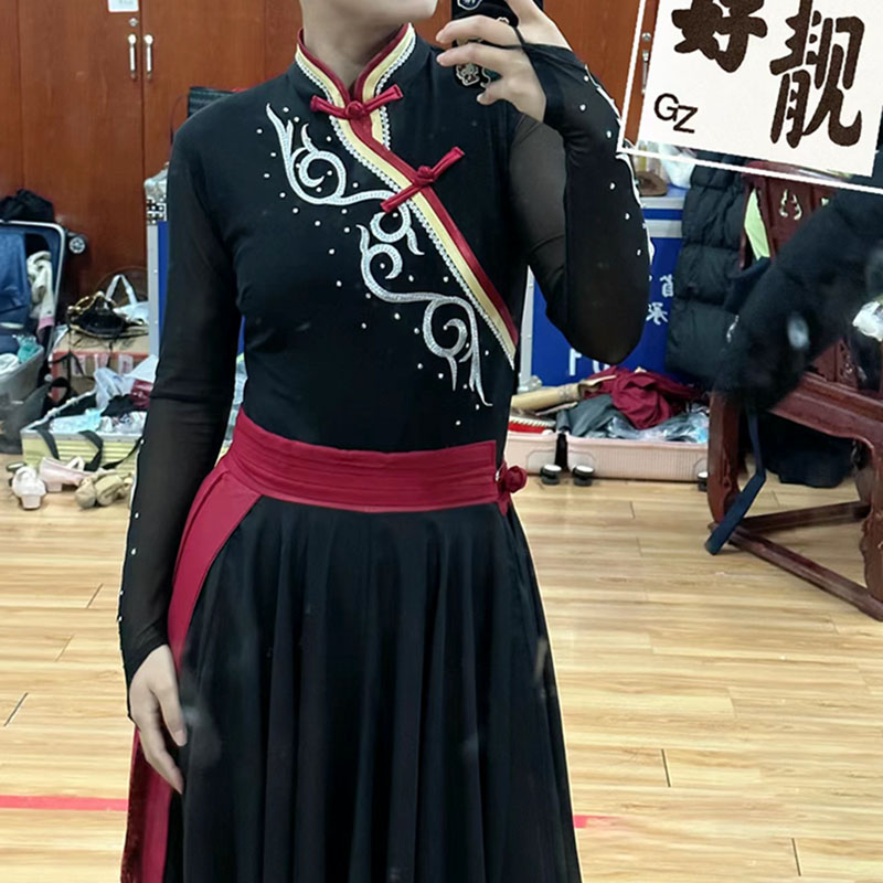 练习新款蒙古舞定制大摆裙