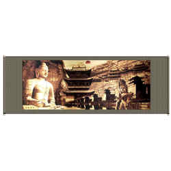 山西大同广灵剪纸彩色大同风光套宣纸画轴规格78*260CM左右