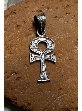 埃及手工银饰象形文安卡银吊坠