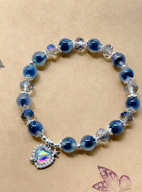 女蓝糖心玛瑙时尚手链