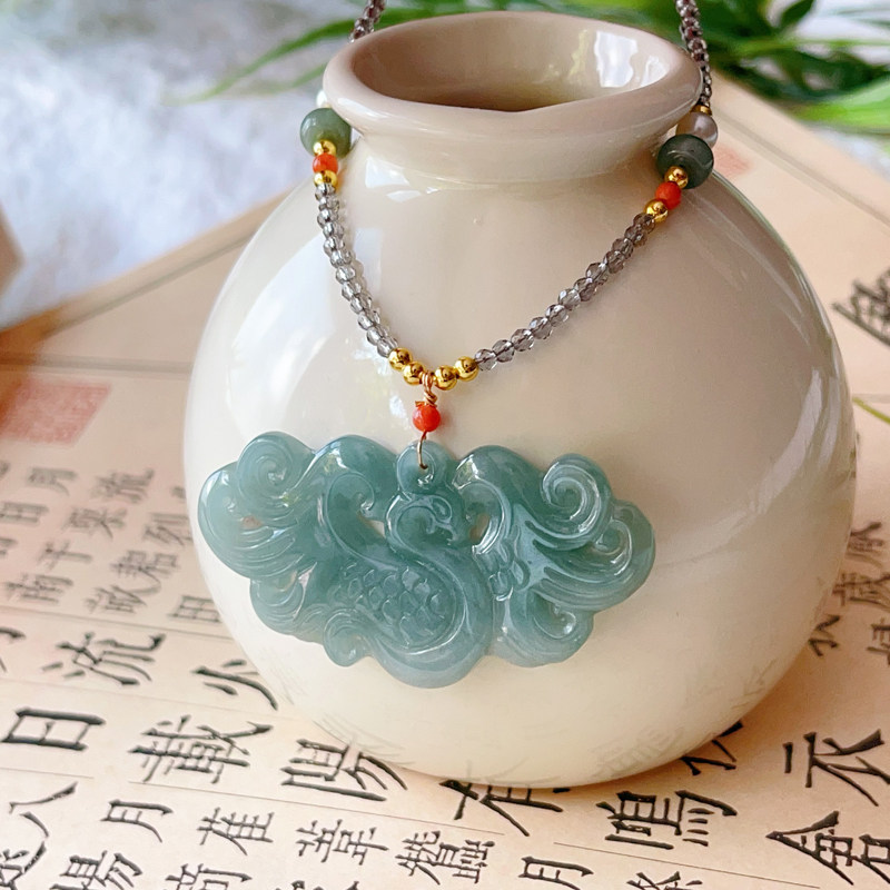 带水头！复古千金小姐 天然翡翠蓝水凤凰项链一条,饰品/流行首饰/时尚饰品新,项链,淘宝优惠券,粉丝福利购,淘宝优惠卷