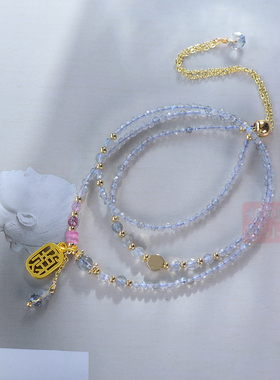 女月光石14k包金时尚三圈手链