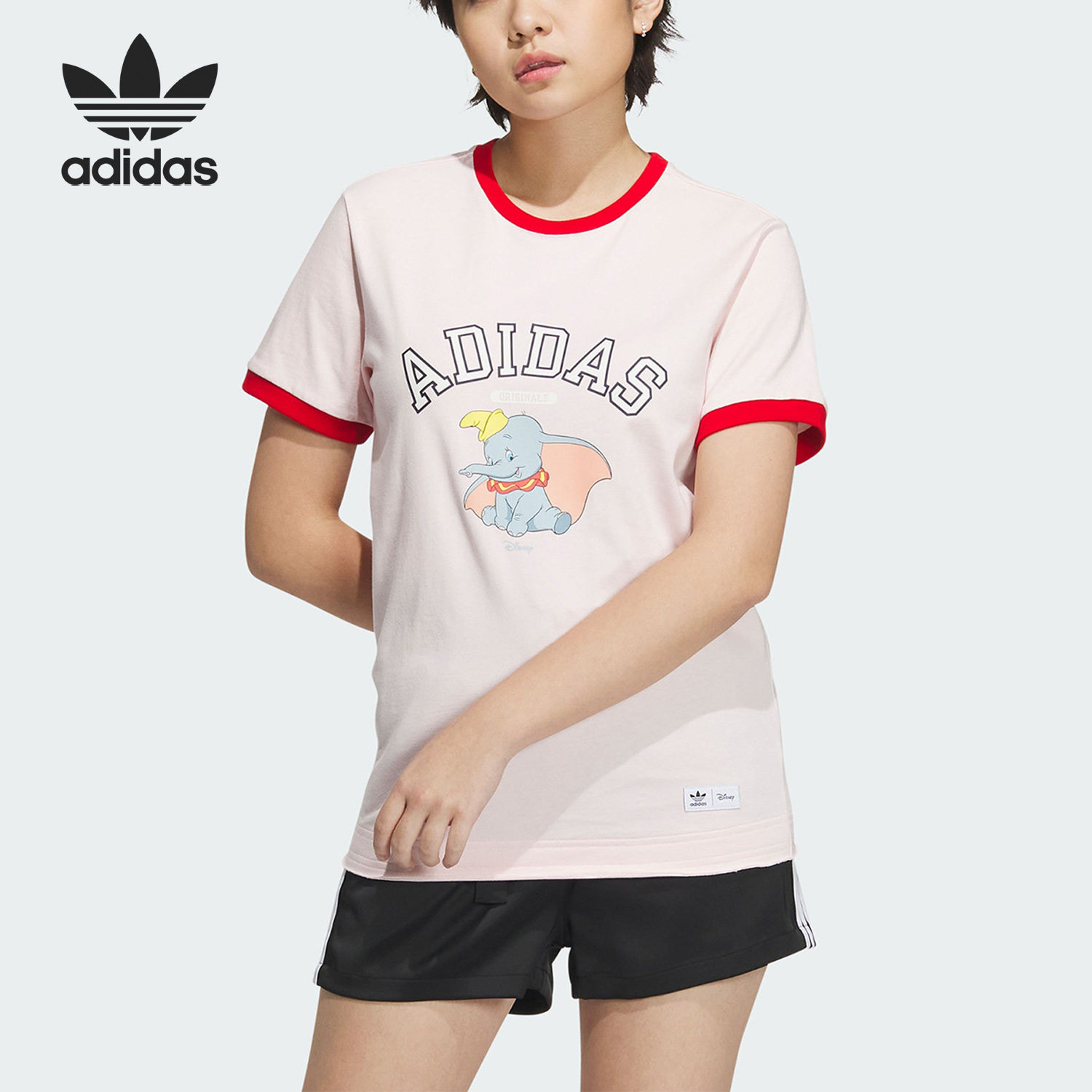 Adidas/阿迪达斯正品三叶草女子运动卡通时尚圆领短袖IN1064