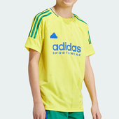 阿迪达斯正品 夏季 新款 Adidas 大童足球透气短袖 T恤IY0144