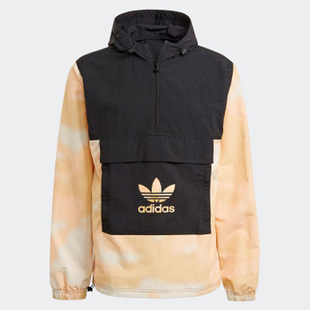 Adidas/阿迪达斯正品三叶草半拉链拼接色运动休闲卫衣外套GN1876