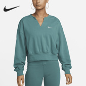 耐克正品 2023新款 女子休闲运动短款 Nike V领卫衣DV7843 379