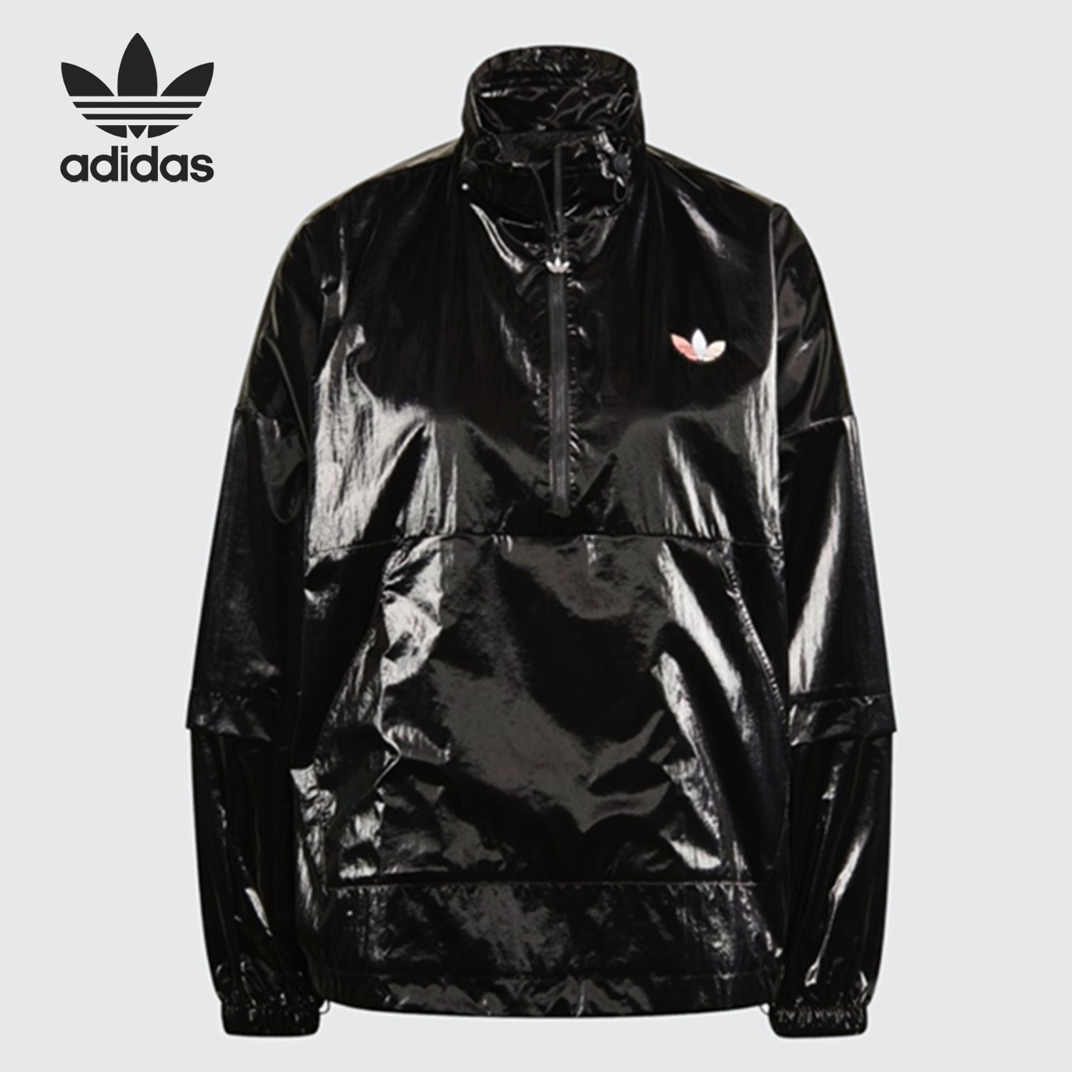 阿迪达斯三叶草女子半拉链外套