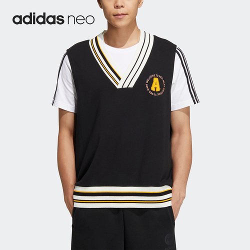 Adidas/阿迪达斯正品 NEO春季男女运动针织马甲背心IJ6608