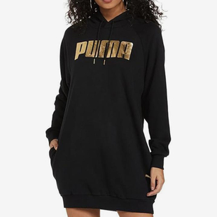 Puma/彪马Holiday女士运动针织连帽经典卫衣连衣裙586354-01