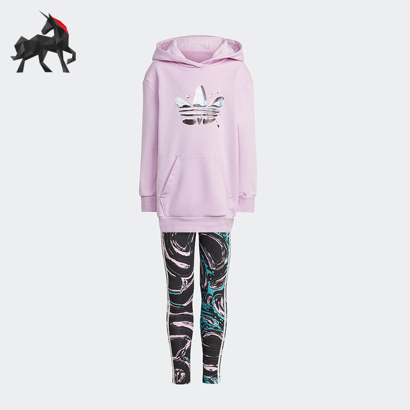 Adidas/阿迪达斯正品三叶草小童运动休闲长袖透气连帽套装 HL9436,童装/婴儿装/亲子装,套装,淘宝优惠券,粉丝福利购,淘宝优惠卷