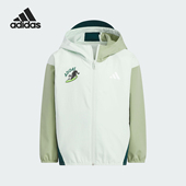 阿迪达斯正品 GFX Adidas JKT小童休闲梭织连帽外套KC2793