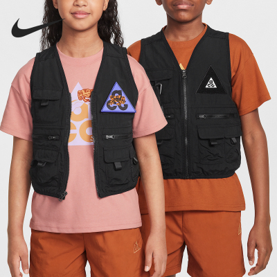 Nike/耐克正品春秋款大童机能宽松户外休闲透气马甲HJ0676-011