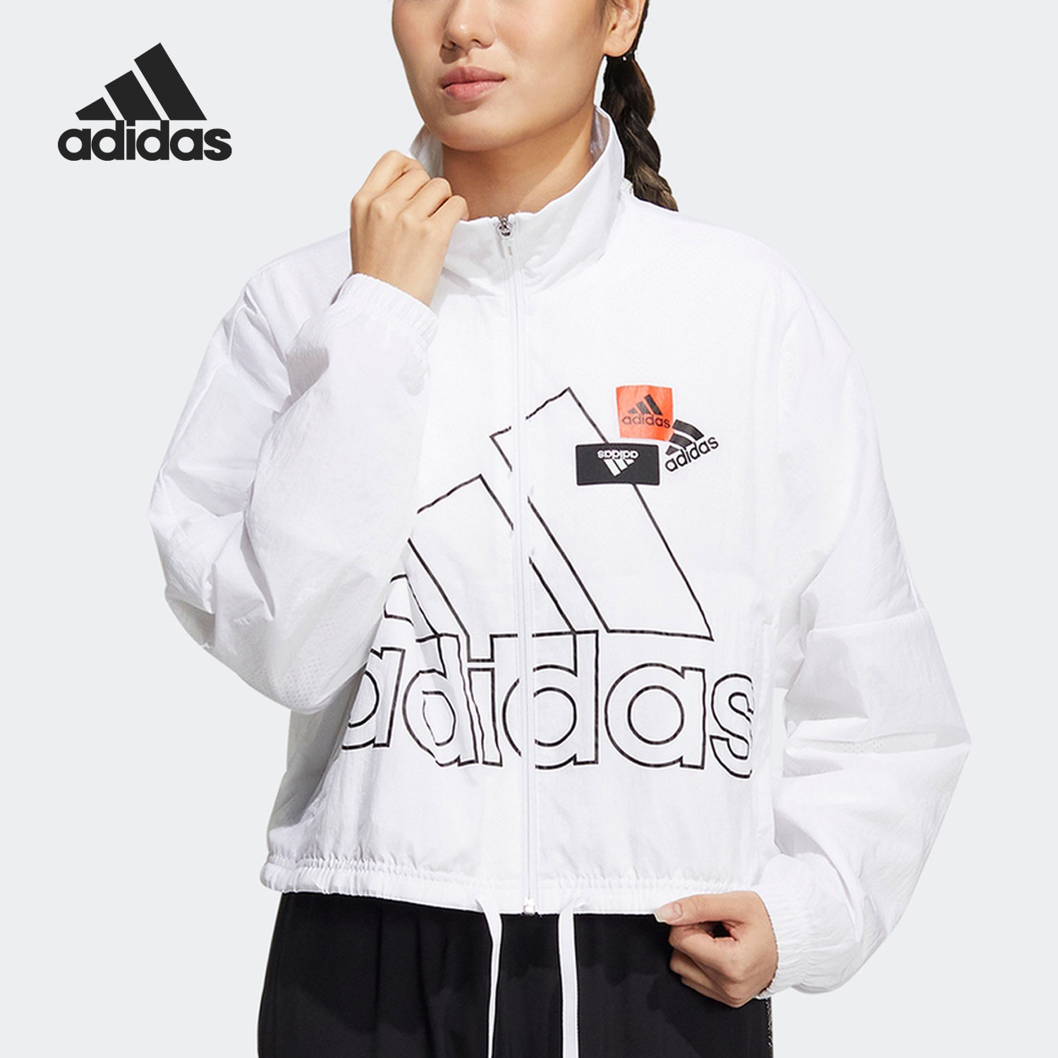 阿迪达斯女子立领运动外套
