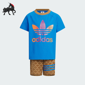 阿迪达斯正品 套装 70S Adidas 小童运动短袖 ADI SET JI9843