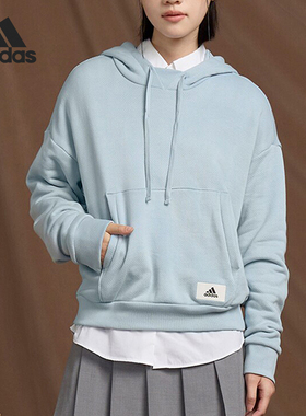 Adidas/阿迪达斯正品新款女士宽松训练简约连帽卫衣IU3175