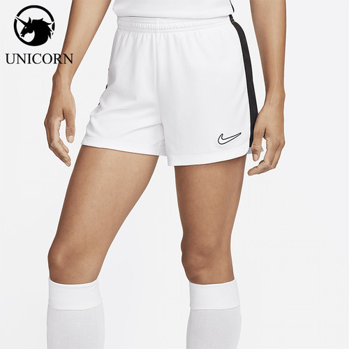 Nike/耐克正品Dri-FIT女士足球拼接运动松紧腰训练短裤DX0128-100