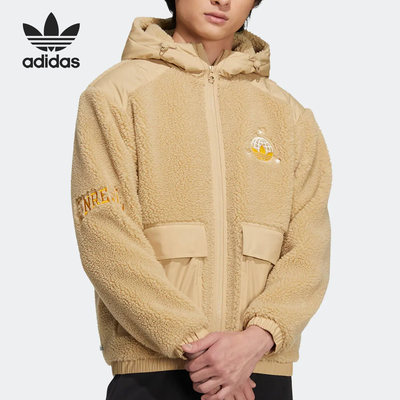Adidas/阿迪达斯正品三叶草男女运动保暖仿羊羔绒外套HS2006