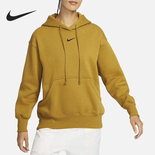 Nike/耐克正品2023冬季女士宽松休闲加绒连帽卫衣DQ5861-716