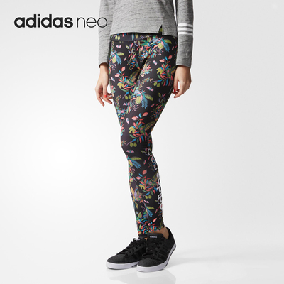 Adidas/阿迪达斯正品neo女士运动时尚印花复古休闲潮流长裤BK6863