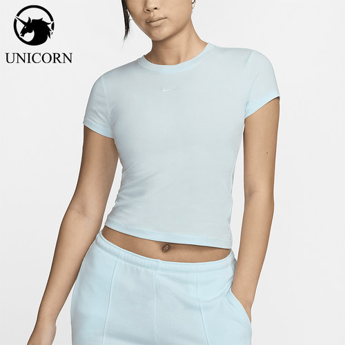 Nike/耐克正品夏季女士运动日常简约圆领修身短袖T恤FV5509-474