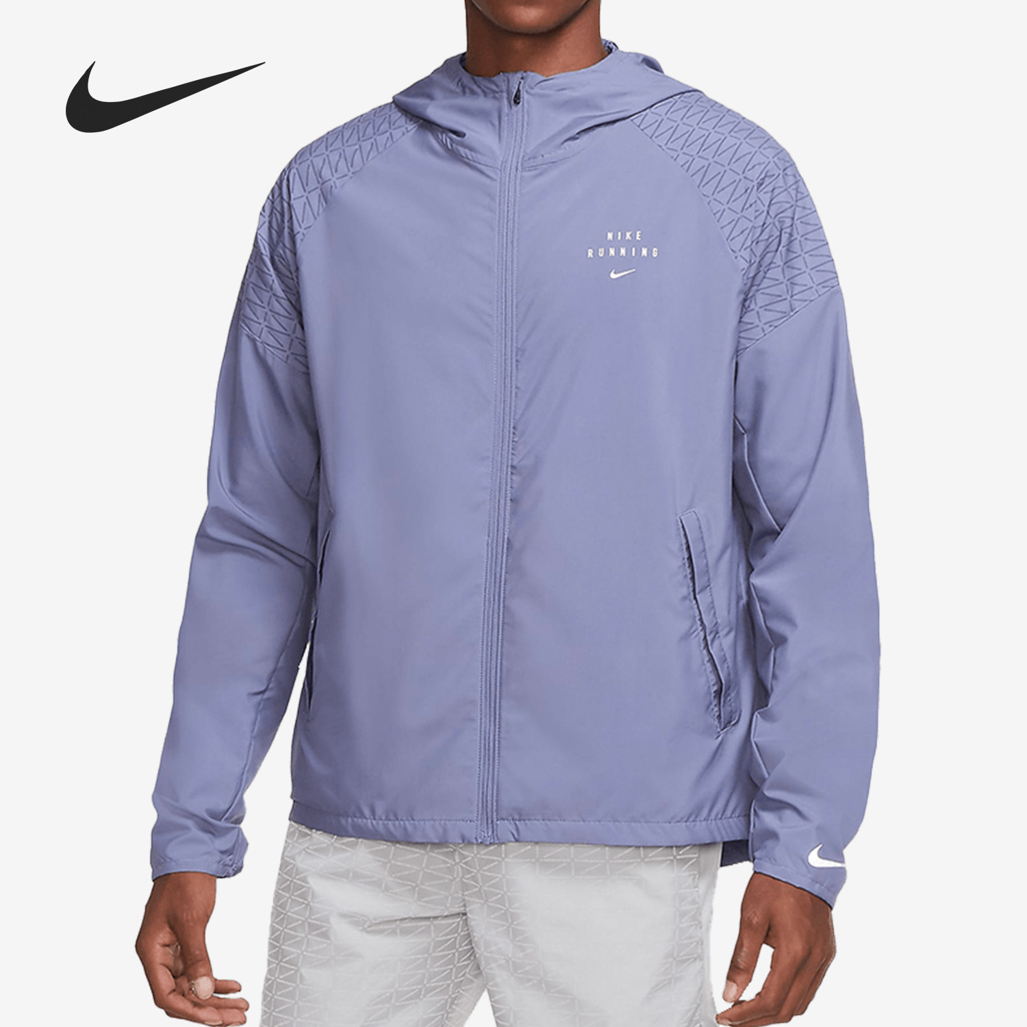 Nike/耐克正品男子轻盈防风梭织跑步运动连帽夹克外套 CU7871