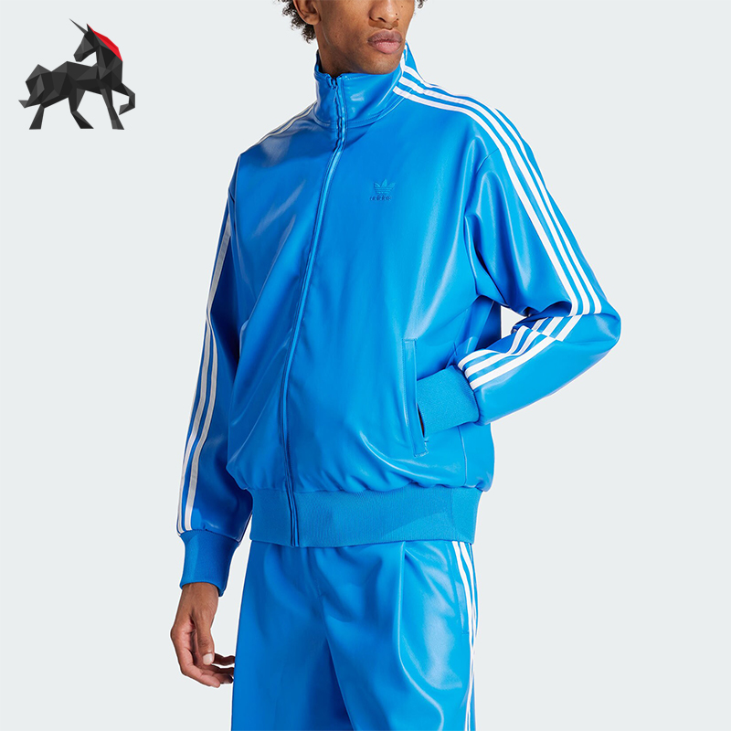 阿迪达斯运动宽松仿皮夹克外套