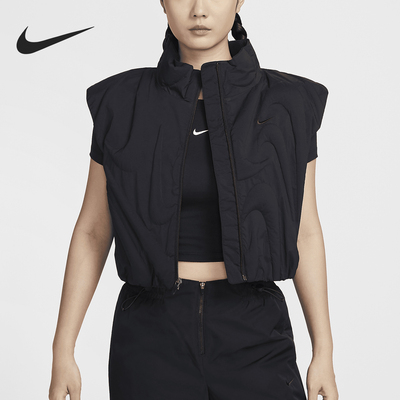Nike/耐克正品秋季新款女士保暖短款立领宽松马甲FV7784-010