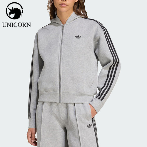 Adidas/阿迪达斯正品三叶草女士连帽宽松短款日常休闲外套JY2620