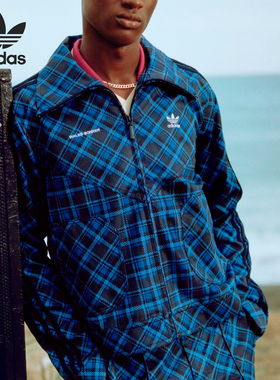 Adidas/阿迪达斯正品三叶草联名款男女格纹运动外套GU0750